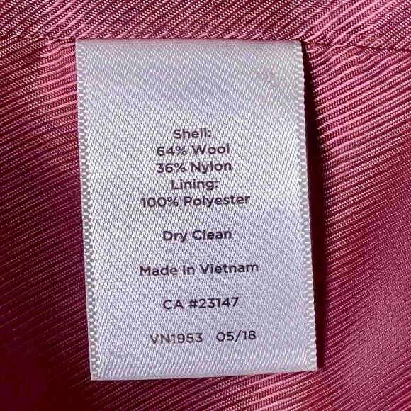Talbots Petites Wool Blend Coat Italian Fabric Women’s Sz 6P Pink Preppy Career - Picture 6 of 8